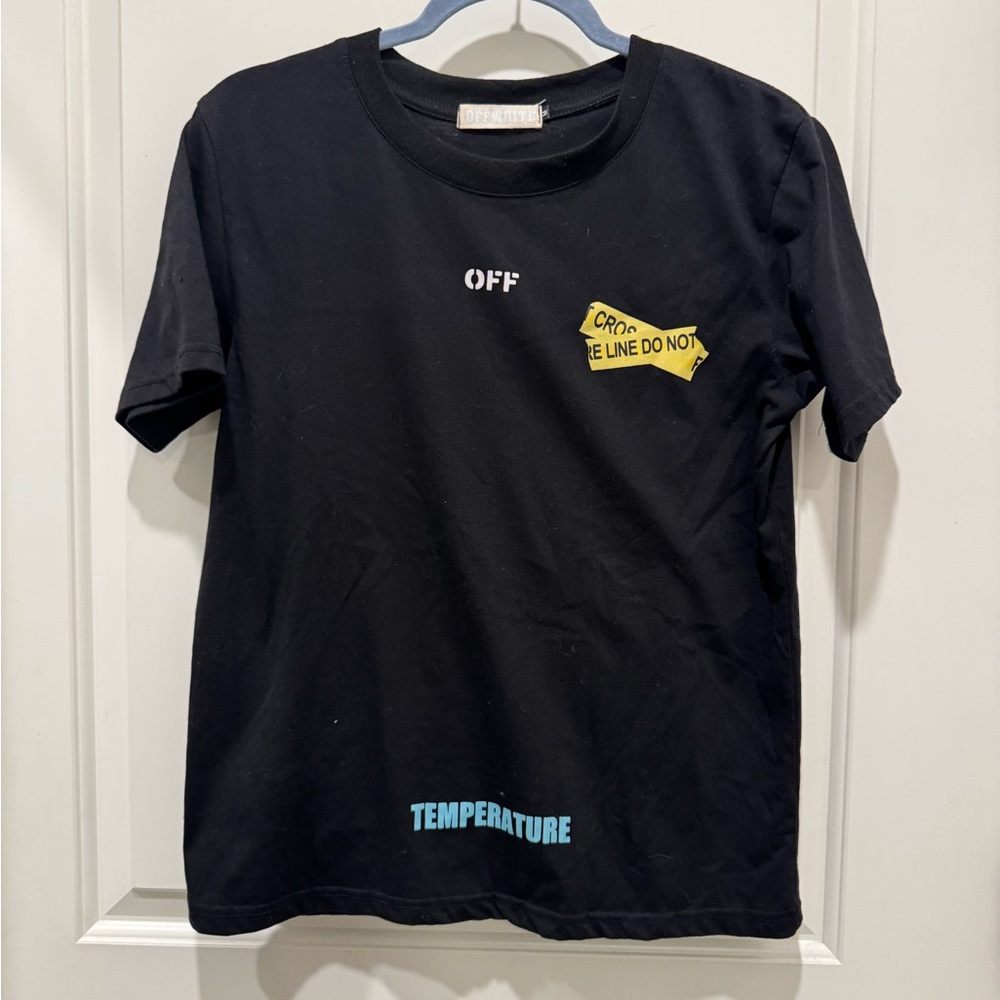 Off-White Tee Caution Tape Short Sleeve T-Shirt Size M
